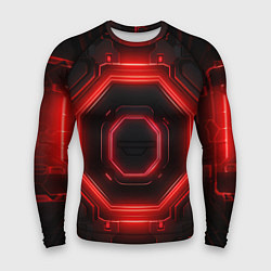 Рашгард мужской Nvidia style black and red neon, цвет: 3D-принт