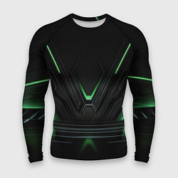 Рашгард мужской Футуристическая абстракция с зеленым неоновым свет, цвет: 3D-принт