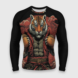 Рашгард мужской Тигр в стойке тайский бокс, цвет: 3D-принт