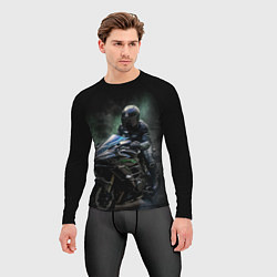 Рашгард мужской Мотоциклист на спортивном байке, цвет: 3D-принт — фото 2