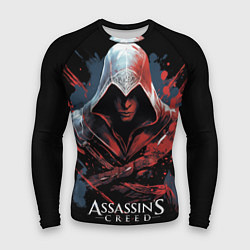 Мужской рашгард Assassins creed красная краска