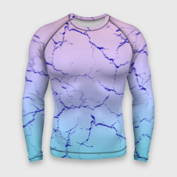 Рашгард мужской Текстура трещин на розово-голубом, цвет: 3D-принт