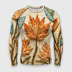 Рашгард мужской Мозаика осенняя листва в теплых тонах, цвет: 3D-принт