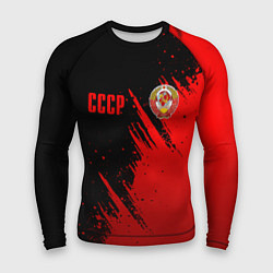 Рашгард мужской СССР - черно-красный, цвет: 3D-принт