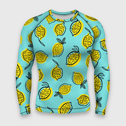 Рашгард мужской Летние лимоны - паттерн, цвет: 3D-принт