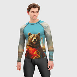 Рашгард мужской Медведь с гербом СССР, цвет: 3D-принт — фото 2