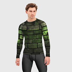 Рашгард мужской Зеленые неоновые кирпичи, цвет: 3D-принт — фото 2