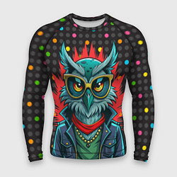 Рашгард мужской Сова в одежде на стиле, цвет: 3D-принт