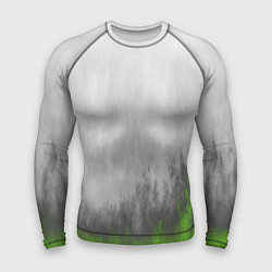Рашгард мужской Абстрактное пламя зеленое, цвет: 3D-принт
