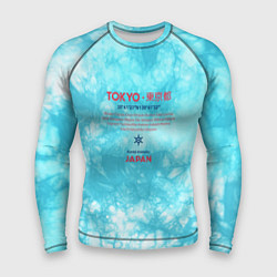 Рашгард мужской Tokyo: tie-dye azure, цвет: 3D-принт