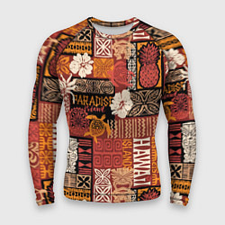 Рашгард мужской Гавайские острова - райский уголок, цвет: 3D-принт