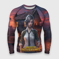 Мужской рашгард PUBG девушка в игре