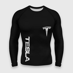 Рашгард мужской Tesla logo white, цвет: 3D-принт