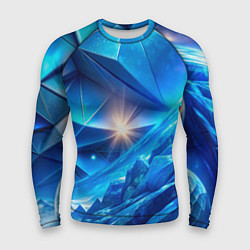 Рашгард мужской Синяя объемная абстракция со вспышкой, цвет: 3D-принт