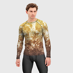 Рашгард мужской Абстракция - yellow sad weather, цвет: 3D-принт — фото 2