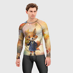 Рашгард мужской Осенняя лисичка в школьной форме, цвет: 3D-принт — фото 2