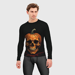 Рашгард мужской Череп-тыква для Хэллоуина, цвет: 3D-принт — фото 2