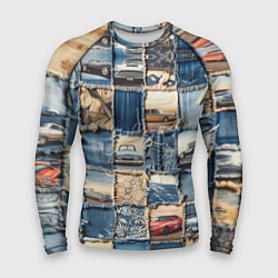 Мужской рашгард Пэчворк с автомобилями