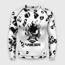 Рашгард мужской Samurai черные краски текстура, цвет: 3D-принт
