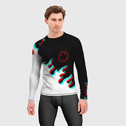 Рашгард мужской Нирвана глитч огонь, цвет: 3D-принт — фото 2