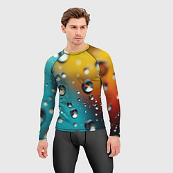 Рашгард мужской Крупные капли на цветном фоне, цвет: 3D-принт — фото 2