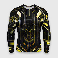 Мужской рашгард Gold lines on a black background