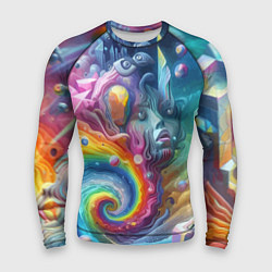 Мужской рашгард Абстрактное граффити с лицом девушки