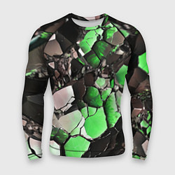 Рашгард мужской Чёрно-зелёный камень, цвет: 3D-принт