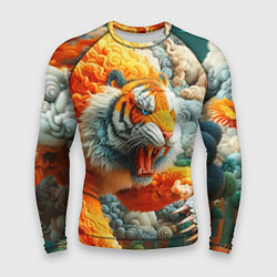 Мужской рашгард Сказочный облачный тигр - нейроарт фантазия