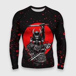 Рашгард мужской Кровавый самурай и луна, цвет: 3D-принт