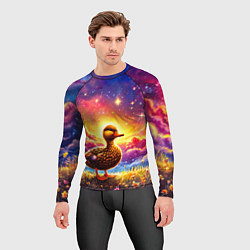 Рашгард мужской Космическая уточка, цвет: 3D-принт — фото 2