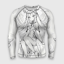 Рашгард мужской Эльфийка рисунок карандашом, цвет: 3D-принт