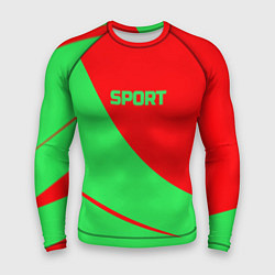 Рашгард мужской Sport красно-зелёный, цвет: 3D-принт