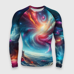 Мужской рашгард Fantastic neon space landscape - ai art fantasy