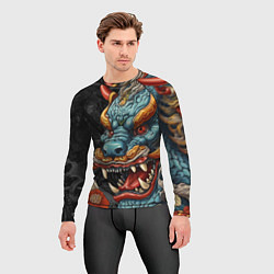 Рашгард мужской Дракон в стиле японской татуировки ирезуми, цвет: 3D-принт — фото 2