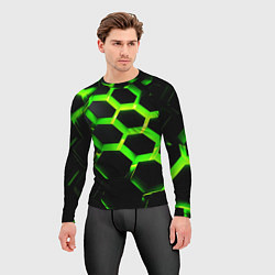 Рашгард мужской Neon Honeycombs 2, цвет: 3D-принт — фото 2
