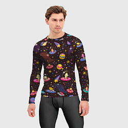 Рашгард мужской Мультяшные космические обитатели, цвет: 3D-принт — фото 2