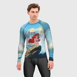 Рашгард мужской Ariel I love the ocean - русалка - beautiful big p, цвет: 3D-принт — фото 2