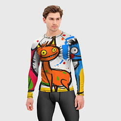 Рашгард мужской Смешные зверята, цвет: 3D-принт — фото 2