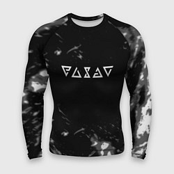 Мужской рашгард Ведьмак лого серые краски