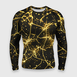 Мужской рашгард Золотистые пути на черном