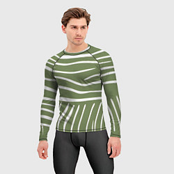 Рашгард мужской Полоски зеленой зебры, цвет: 3D-принт — фото 2