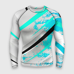 Рашгард мужской Color white light blue, цвет: 3D-принт