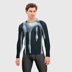 Рашгард мужской Белая объемная слизь текстура, цвет: 3D-принт — фото 2