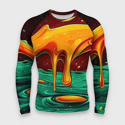 Рашгард мужской Оранжевая клякса текстура, цвет: 3D-принт