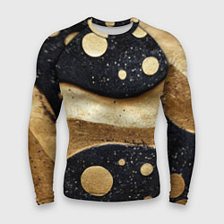 Мужской рашгард Золотая объемная абстракция - текстура