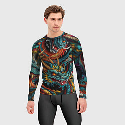 Рашгард мужской Татуировка дракона ирезуми, цвет: 3D-принт — фото 2