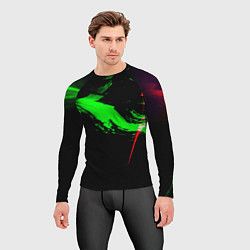 Рашгард мужской Color black green red, цвет: 3D-принт — фото 2