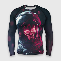 Мужской рашгард Красный череп в скафандре космонавта