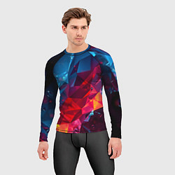 Рашгард мужской Красные и синие минералы, цвет: 3D-принт — фото 2